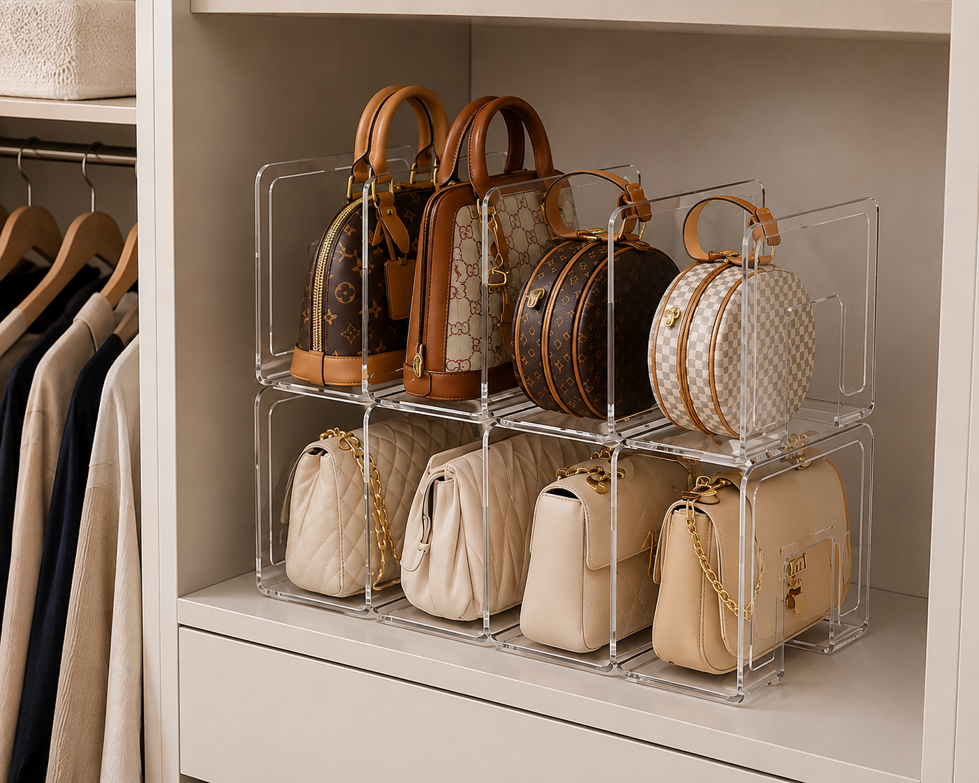 BAG ORGANIZER – Set 2 Supporti Trasparenti per Borse