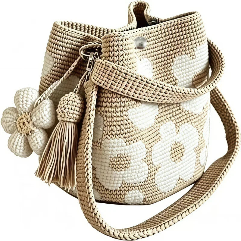 Borsa Crochet Flora – Borsa a Spalla Fatta a Mano