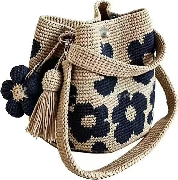 Borsa Crochet Flora – Borsa a Spalla Fatta a Mano